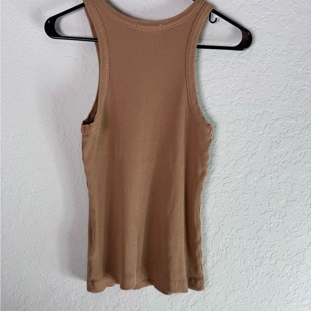 Agolde Tan Ribbed Bailey Tank Top Size S - Picture 9 of 11